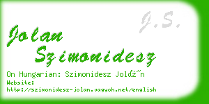 jolan szimonidesz business card